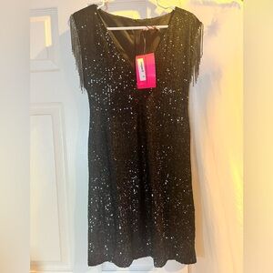Brand new Betsey Johnson sequin fring dress with tag size Medium